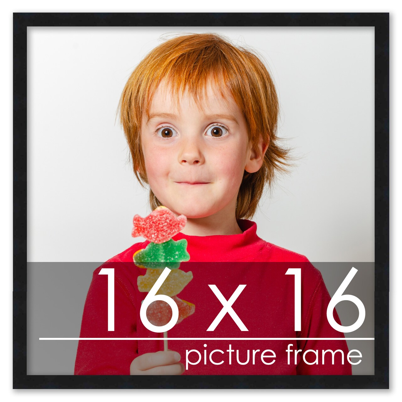 Square Minimalist Black Picture Frame - UV Acrylic, Foam Board Backing, Hanging Hardware